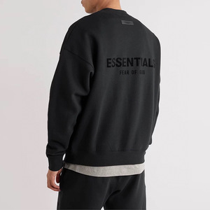 Sudadera Gris con Logotipo Pequeño, Cuello Redondo, para <span class=keywords><strong>Hombre</strong></span>, Talla Grande, Felpa, Informal, Básica, Manga Larga, Estilo Urbano, 100% Algodón - Product Image 3
