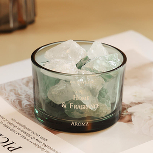 Wholesale Customizable DIY Aromatherapy Empty Glass Candle <b>Cup</b> Stained Round Glass Candle Holder Jar - Product Image 2