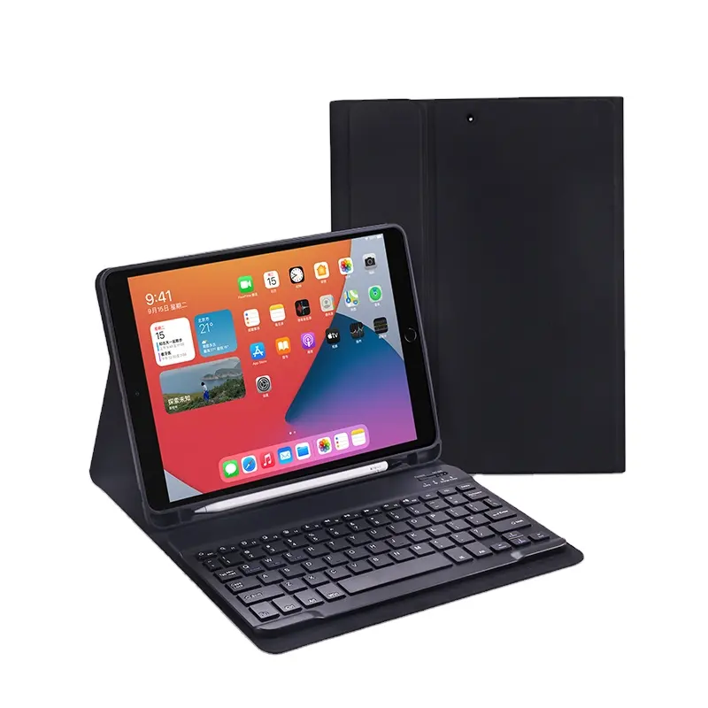 HOT SALE sublimation magnetic Keyboard Case With Pencil Holder PU leather case for ipad mini 1 2 3 4 5 keyboard case cover