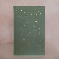 Carnet en tissu LABON Nuit étoilée céleste A5, couverture rigide en tissu avec feuille d'or, monogramme personnalisé, journal des constellations, cadeau