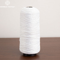 Fil fantaisie blanc froissé texturé en crêpe, fil doux et bosselé pour tricot, crochet, pull, écharpe, textile de maison
