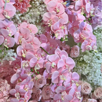 Usine en gros 3D Phalaenopsis papillon artificiel rose clair orchidée fleur décoration de la maison haut de gamme Arrangement de fleurs