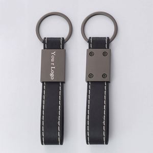 Factory Wholesale Luxury Customizable Logo PU Leather Keychain Carabiner <b>Keyring</b> Metal Accessories for Car Brand Promotional - Product Image 3