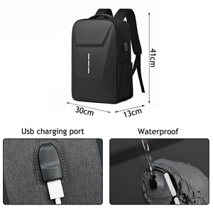 2025 người đàn ông mới không thấm nước USB máy tính xách tay ba lô cứng dây kéo đóng cửa Polyester Phong Cách Kinh Doanh - Product Image 2