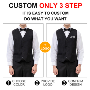 Logo personnalisé photographie dernier Restaurant uniforme serveurs gilets conceptions pour hommes 2024 Gentleman grande taille hommes gilets - Product Image 4