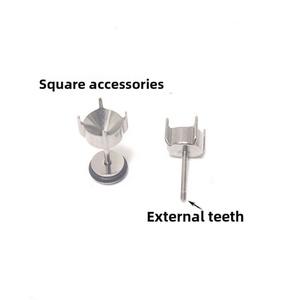 Zoryn 001 <b>Titanium</b> Alloy Electroplated Unisex Earring <b>Stud</b> Settings Four-Claw External Thread Blank DIY Accessories Factory - Product Image 4