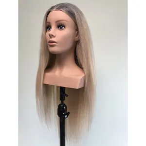 Tête de mannequin pour coiffeur, 9-29 pouces, avec épaule, accessoire de formation du visage, couleur ombrée, europe