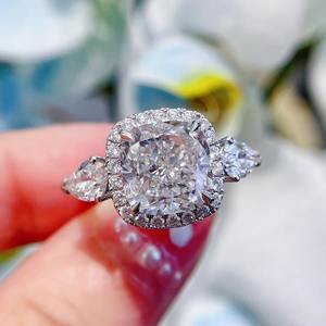 Luxo Brilhante CZ Casamento Anéis De Noivado para As Mulheres Fine Jewelry Dia Dos Namorados Presente Princesa Promessa Anel para Unisex Party Ring - Product Image 1