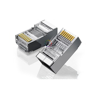 Conectores 8P8C RJ45 Cat5e Cat6 para conectar red RJ45 Modular 8P8C enchufe Cat.5 Cat.5E escudo