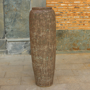 Poterie rustique rétro Folk Hotel Restaurant Intérieur et extérieur Décoration douce <span class=keywords><strong>Grande</strong></span> <span class=keywords><strong>taille</strong></span> Vase à fleurs debout au sol Pot à poterie - Product Image 1