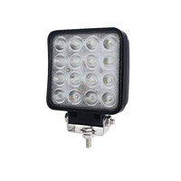 Feux de travail LED carrés de 4 pouces 48W E-MARK CE 12-24V, 16 LED, haute luminosité, étanches, pour la conduite hors route, camion, VTT, SUV