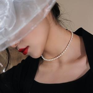 Collier de perles de riz d'eau douce naturelles, collection automne-hiver, nouveau style baroque pour femmes - Product Image 3