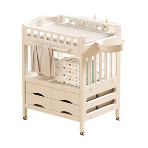 Multifunctional <b>Foldable</b> Baby Changing Table for Newborns, Portable Adjustable Height with <b>Bath</b>, Massage Touch and Storage - Product Image 1