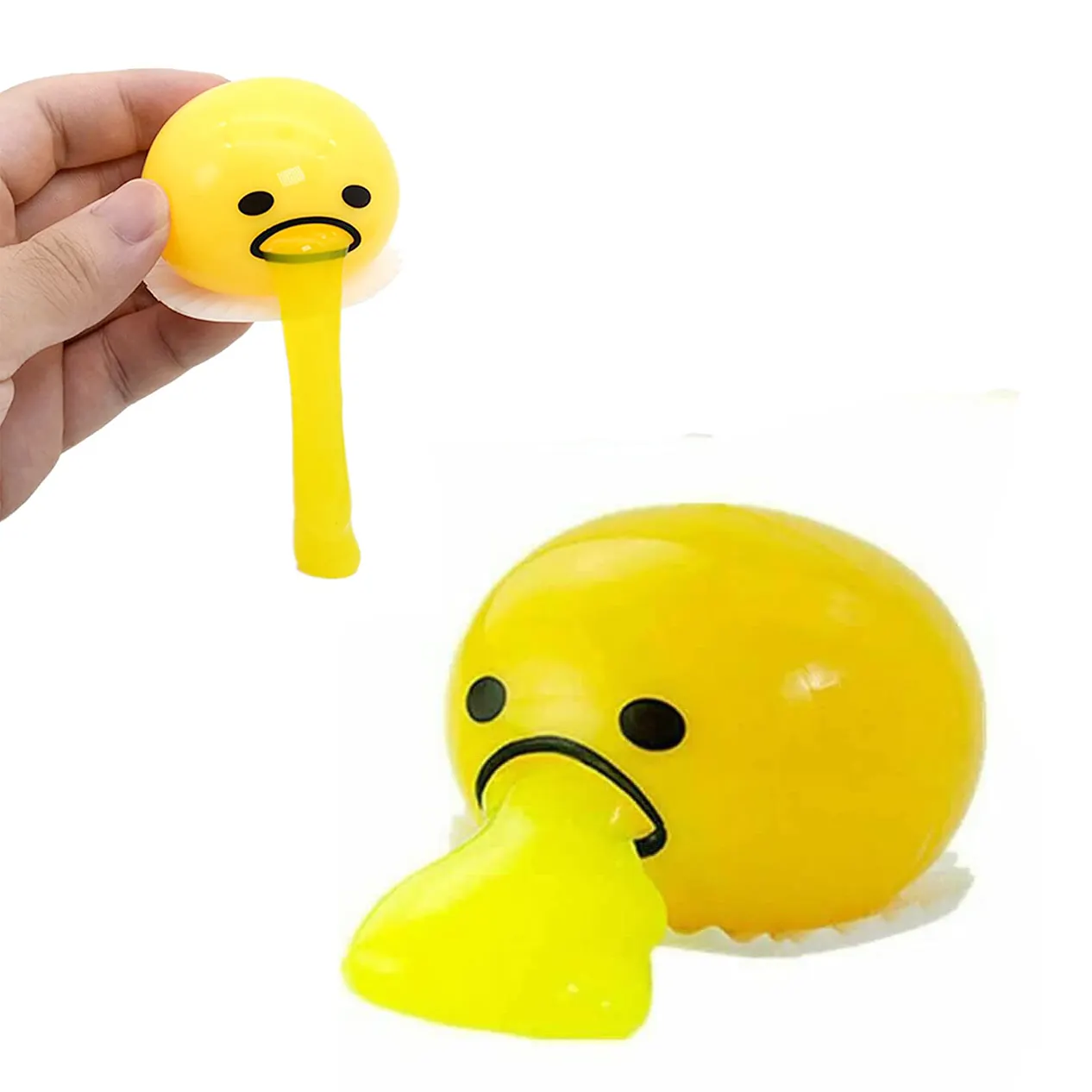 New Tik Tok Trends Cute Sucking Squeeze Puking Egg Fidget Toys Squishy Anti Stress Toy Vomiting Egg Yolk Stress Ball