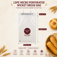 Sacs à pain micro-perforés en LDPE imprimés sur mesure, emballage respirant pour boulangerie, pour pain frais
