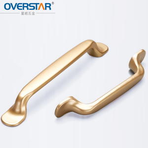 Poignées de meuble modernes en aluminium, finition or champagne mat, pour tiroirs de cuisine, arche incurvée, base large, quincaillerie de placard, vente en gros - Product Image 1