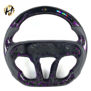 Volante Deportivo HZ Dodge Personalizado con Bordado LED RPM, Fibra de Carbono y Cuero, 4 Palancas, para Charger Challenger Hellcat SRT RT - Product Image 1