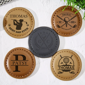 Vente chaude personnalisé en cuir PU marqueur de balle de Golf Logo personnalisé aides à la formation de Golf pour hommes cadeaux de Golf de grand-père - Product Image 3