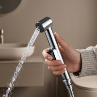 Metalique 210060 Chrome Ergonomic Handheld ABS Portable High Jet Spray Gun Toilet Bidet Bathroom Health Faucet dengan Braket Dinding
