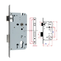 Sistema de bloqueo de tarjeta de llave de hotel inteligente RFID electrónico mortaja estándar de la UE para puerta de aluminio con software de gestión gratuito