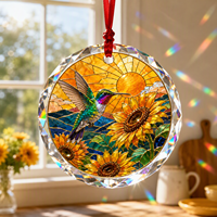 Ornement suspendu en verre cristal vintage personnalisé, ornement décoratif en verre cristal, pendentif décoratif pour cadeau de fête