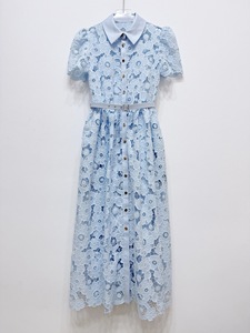 <span class=keywords><strong>Vestido</strong></span> casual largo Bettergirl 2026 para Ramadán, <span class=keywords><strong>azul</strong></span> claro, con bordado calado a láser, corte ajustado. - Product Image 4