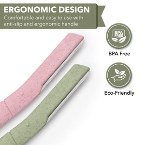 Outils de soins de beauté Paille de blé Poignée droite <span class=keywords><strong>Tondeuse</strong></span> à sourcils recyclable - Product Image 5