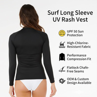 Maillot de bain anti-UV à manches longues personnalisé pour femme, protection UPF 50+, vente en gros, OEM Rashguard