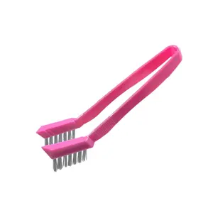 EcoClean Small Tiny Short Handle Tile Grout Brush Mini Scrubber Brush Tile Cleaner Brush