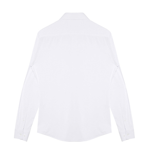 Camicia da <span class=keywords><strong>uomo</strong></span> aderente personalizzata con bordo rotondo con polsino dritto e Design <span class=keywords><strong>bianco</strong></span> puro - Product Image 2