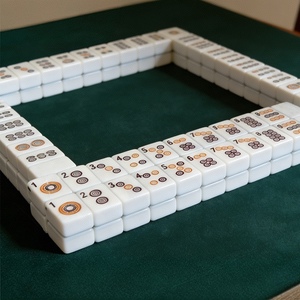 YYJS Jeu de <span class=keywords><strong>Mahjong</strong></span> Américain 4 Joueurs en Acrylique Coquille de Nacre Noire <span class=keywords><strong>et</strong></span> Blanche, Tuiles de 22 mm, Portable <span class=keywords><strong>et</strong></span> Pliant à Manivelle pour Voyage - Product Image 3