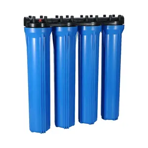Carcasa de filtro de agua azul grande de 3 etapas Carcasa de filtro de 10 y 20 pulgadas
