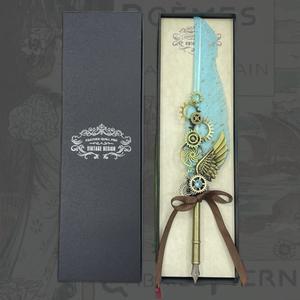 Coffret Cadeau Rétro Européen – Stylo Bille Mécanique à Aile, Pointe 0,5 mm, Matériau Métallique, Encre Noire - Product Image 5