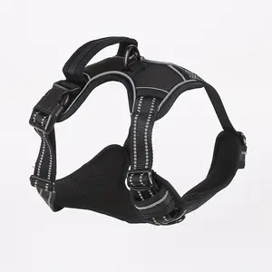 CUSTOM Reflective Adjustable No-Choke Soft Padded Pet Dog Harness with Easy Control Training Handle for Large Dogs