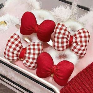 Vintage Bowknot Scrunchies Plush Elastic Bands Girls Fashion Hair Ties for Daily Wear and School Casual Outings - Product Image 2