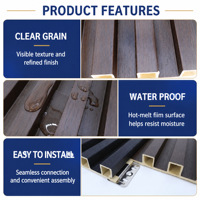 Revêtement mural rainuré décoratif, grain de bois clair, profil stable, commande en gros