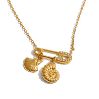 Collier avec pendentif en zircone cubique JINYOU 4338, coque de sécurité créative, plaqué or, acier inoxydable