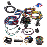 Kit de câblage automobile universel 21 circuits avec boîte à fusibles, panneau de fusibles et faisceau de câblage de châssis pour Hot Rod, Street Rod, voiture