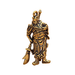 พวงกุญแจเทพเจ้ากวนอูแห่งความมั่งคั่ง ทำจากทองเหลือง สไตล์จีนโบราณ เหมาะเป็นของขวัญปีใหม่ - Product Image 1