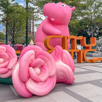 Décoration d'ouverture de centre commercial en plein air : Ornement gonflable lumineux géant en forme de rose et de tulipe, résistant à l'eau et au vent