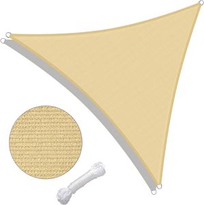 Pare-voile extérieur triangulaire beige-Diamètre de 12 pieds-Imperméable et résistant aux UV pour les jardins et les piscines - Product Image 1