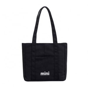 Factory Wholesale Custom Colors Large Capacity Shopping Shoulder Canvas <b>Tote</b> <b>Bag</b> <b>With</b> <b>Zipper</b> for College Students - Product Image 1