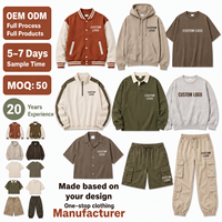 Fabricant de streetwear sur mesure avec 20 ans d'expérience, ensemble de sweat-shirts à fermeture éclair en coton mélangé, effet délavé, tenues décontractées, marque privée