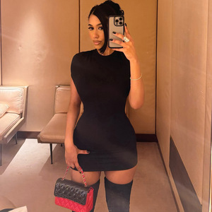 Nouvelle Robe Courte <span class=keywords><strong>Femme</strong></span> 2026 à Col Rond, Style Boutique, Sexy, Ajourée, Coupe Ajustée, Effet Pochette sur les Hanches, Couleur Unie - Product Image 2