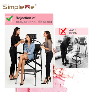 Silla de Barbero Plegable Ajustable en Altura Onwaysports para Asientos de 22/25/29 Pulgadas, Marco de Aluminio, Silla Portátil de Maquillaje para Sala de Estar - Product Image 6