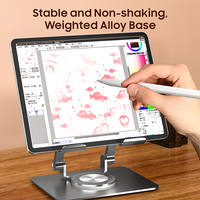 Support de support de tablette réglable en aluminium pliable à Rotation de support OEM pour tablette