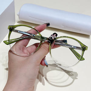 TR90 معدن أنيق جميل عين كمبيوتر كلاسيكية إطار دائري متعدد الألوان نظارات مضادة للضوء الأزرق - Product Image 1