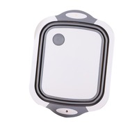 Plateau à couverts carré multifonction écologique, planche à découper pliable en plastique de qualité alimentaire avec fonction de nettoyage pour une utilisation pratique
