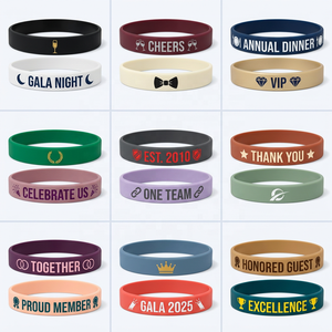 Pulsera de Goma Promocional Corporativa Impresa con Logotipo Personalizado, Ecológica, MOQ Bajo de 200 Piezas para la Cena de Gala Anual de la Empresa - Product Image 1