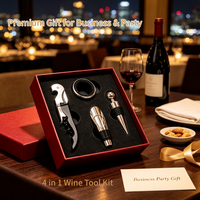 Coffret Cadeau d'Accessoires pour Vin SHUNSTONE, Quatre Pièces, Outils pour Bouteilles, Cadeaux Promotionnels pour les Récompenses des Employés d'Entreprise Annuelles